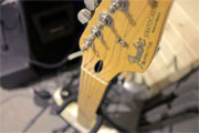 A Fender guitar for studio use at MyPixo's recording studio in Columbus Ohio
