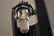 Microphone setup for recording vocals in the studio
